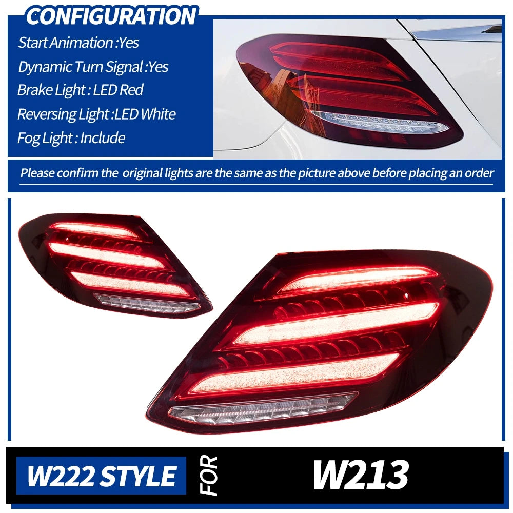 AKD Auto Tail light Parts for BENZ W213 2016-2020 E200 E260 E300 Steering signal Brake reversing light Car Accesorios Modifi