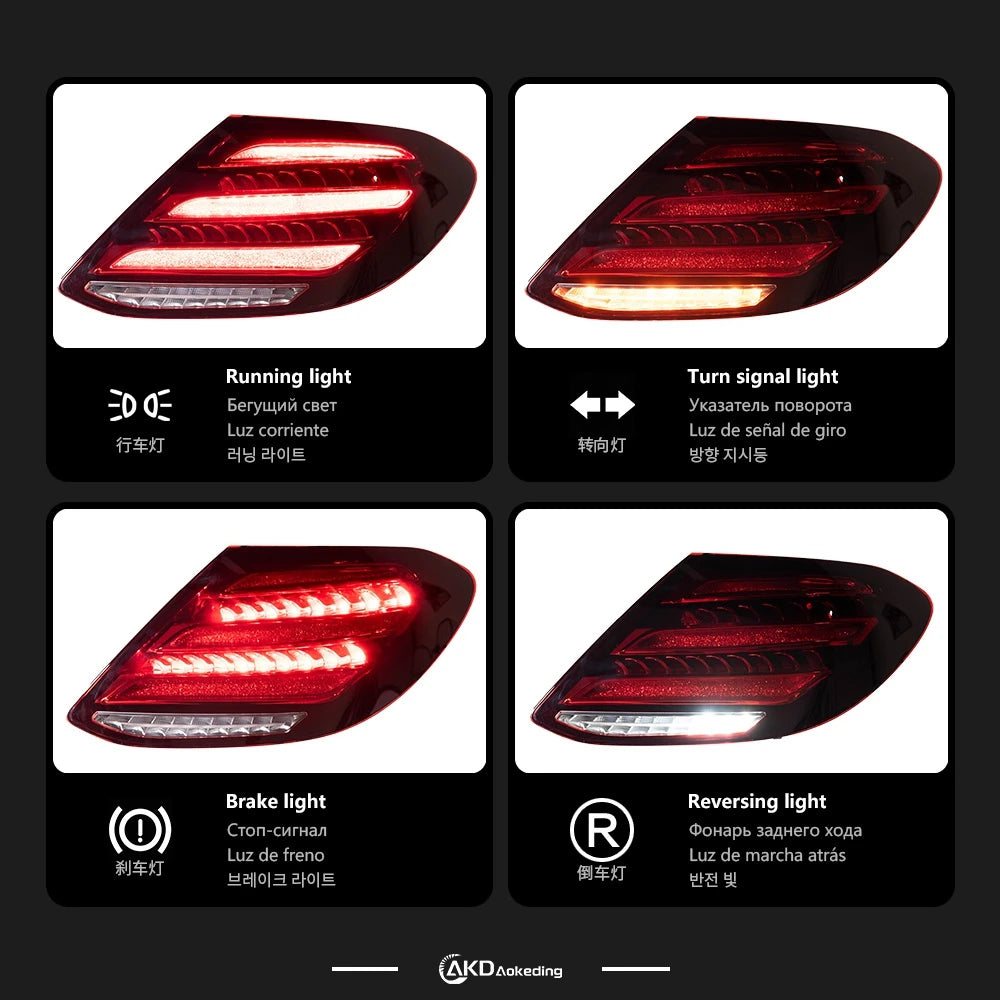 AKD Auto Tail light Parts for BENZ W213 2016-2020 E200 E260 E300 Steering signal Brake reversing light Car Accesorios Modifi